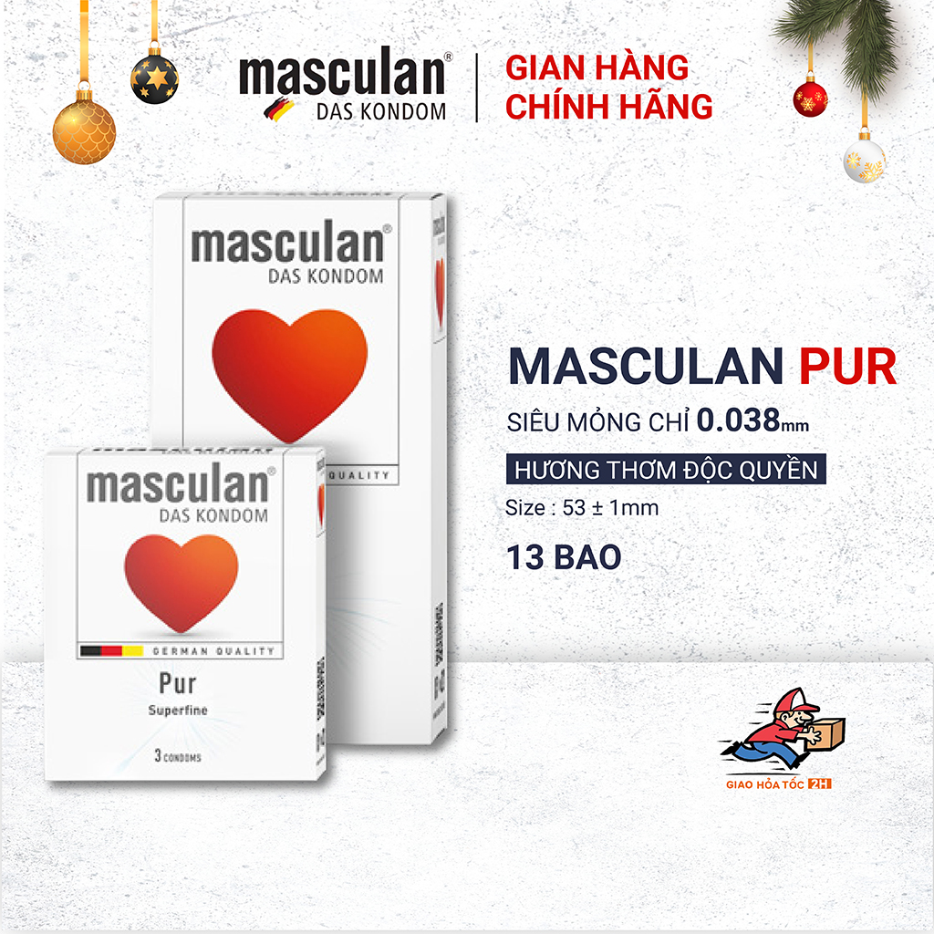 Combo Hộp 10 Cái Và Hộp 3 Cái Bao Cao Su Masculan Pur Superfine - Siêu mỏng, Cao Cấp, Bao Cao Su Masculan Không Mùi Cao Su, Bán chạy nhất tại Đức