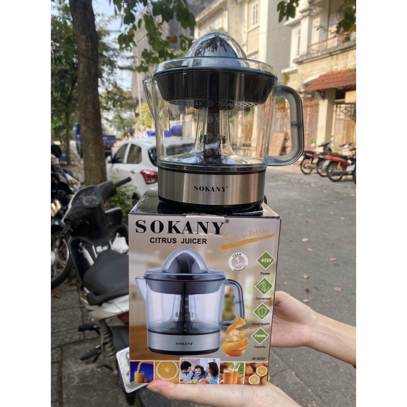 Máy vắt cam điện sokany mẫu mới đen 700ml