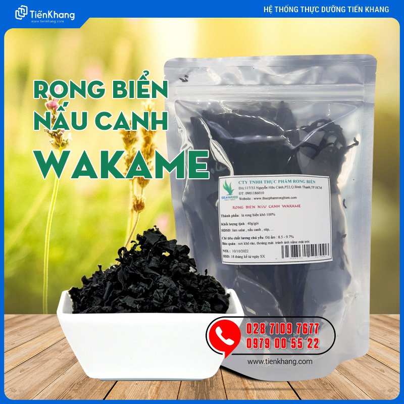 Rong biển khô nấu canh wakame - túi