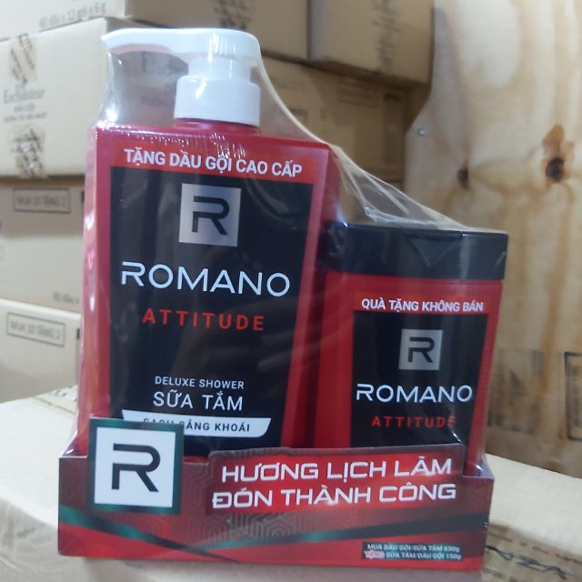 Romano - Sữa tắm hương nước hoa 650g Attitude + chai gội 150g