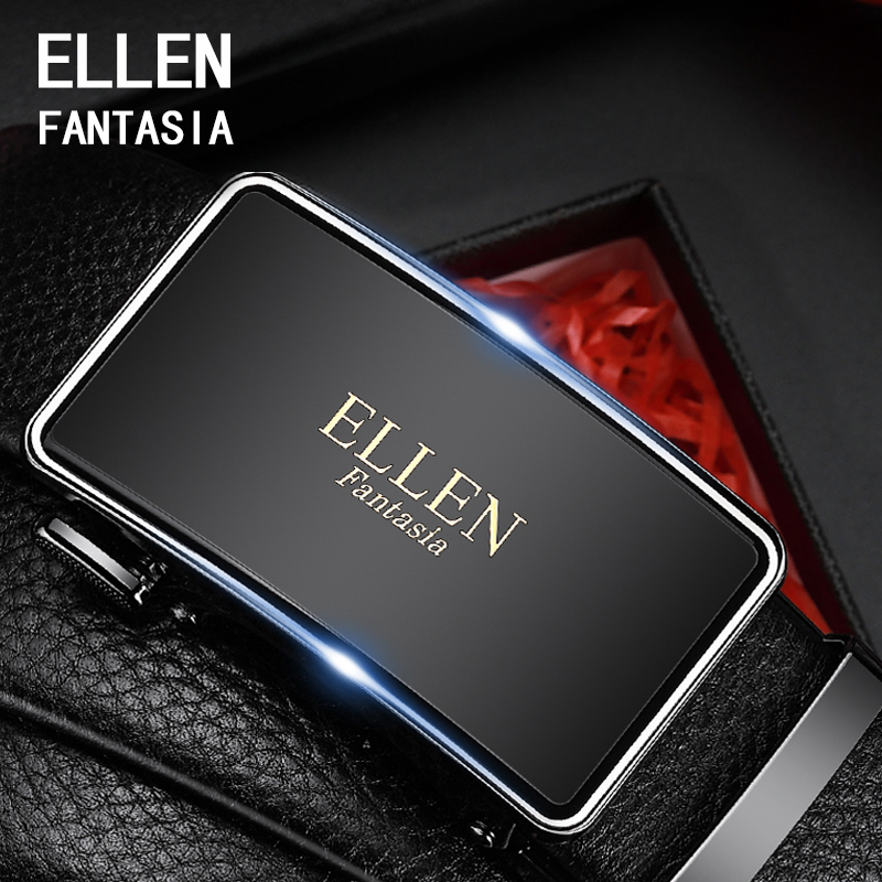 ELLEN Fantasia Thắt Lưng Da Nam Khóa Tự Động Cao Cấp Dây Nịt Nam Da Bò Nam