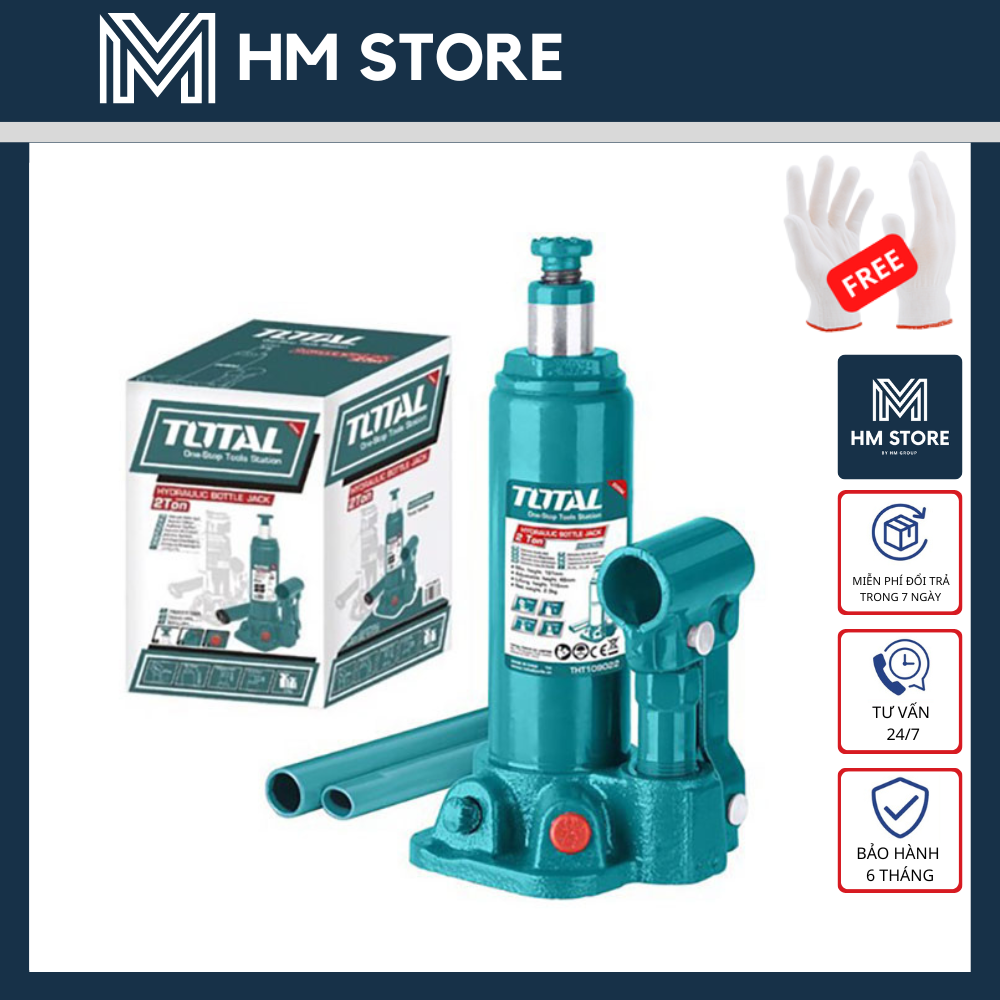 Con đội thùy lực total 2t, 4t. 6t, 10t, 12t, 20t, 30t, 50 tấn - kích đội nâng xe, hàng hóa, dụng cụ hỗ trợ sửa chữa xe hơi ô tô - hàng chính hãng - hm store
