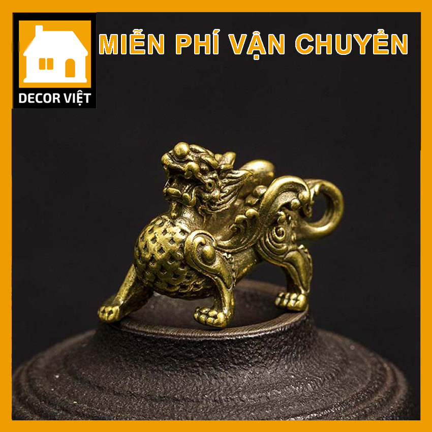 Tượng mini phong thủy kì lân tượng đồng kỳ lân vật phẩm phong thủy Decor Việt