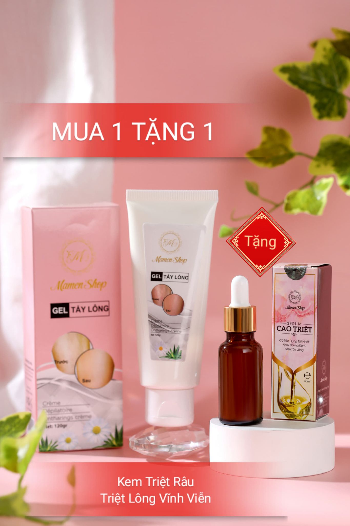 [MUA 1 TẶNG 1 SERUM] Kem Tẩy Râu Lông Mamen shop 120ml Triệt Râu Ria,Lông Nách, Triêt Lông Vùng Kín Lông Tay Chân Cơ thể An Toàn Tại Nhà - TẶNG KÈM Serum Ức Chế Mọc Lông