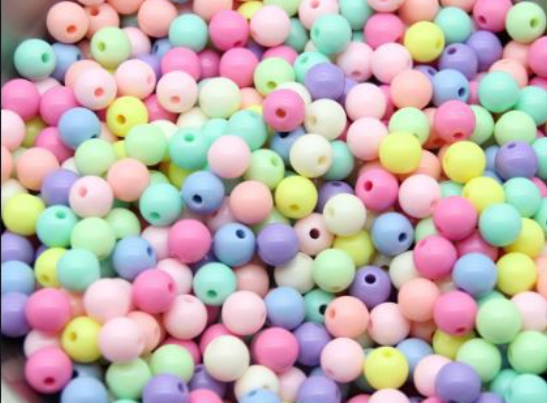 10-25gam hạt nhựa tròn nhiều màu pastel 8-10mm