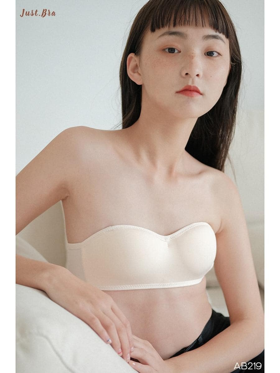Áo ngực không gọng Just Bra Trơn cup ngang mút mỏng ôm ngực có đường viền silicon chống tuột AB219