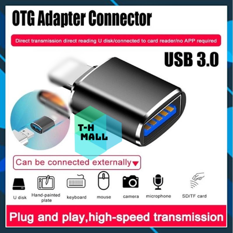 Đầu jack chuyển đổi OTG Lightning to USB-A + Lightning cho iPhone Ipad