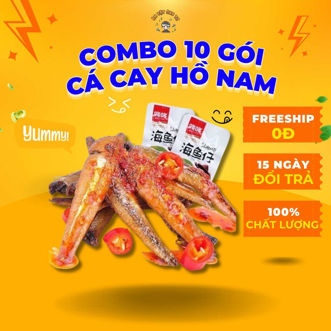 Combo 10 gói cá cay tứ xuyên, cá cay hồ nam siêu cay siêu cuốn, ăn cơm, ăn vặt đều ngon