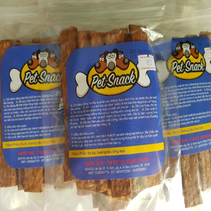 Bánh thưởng xương da cho chó cún - da bò dẹp