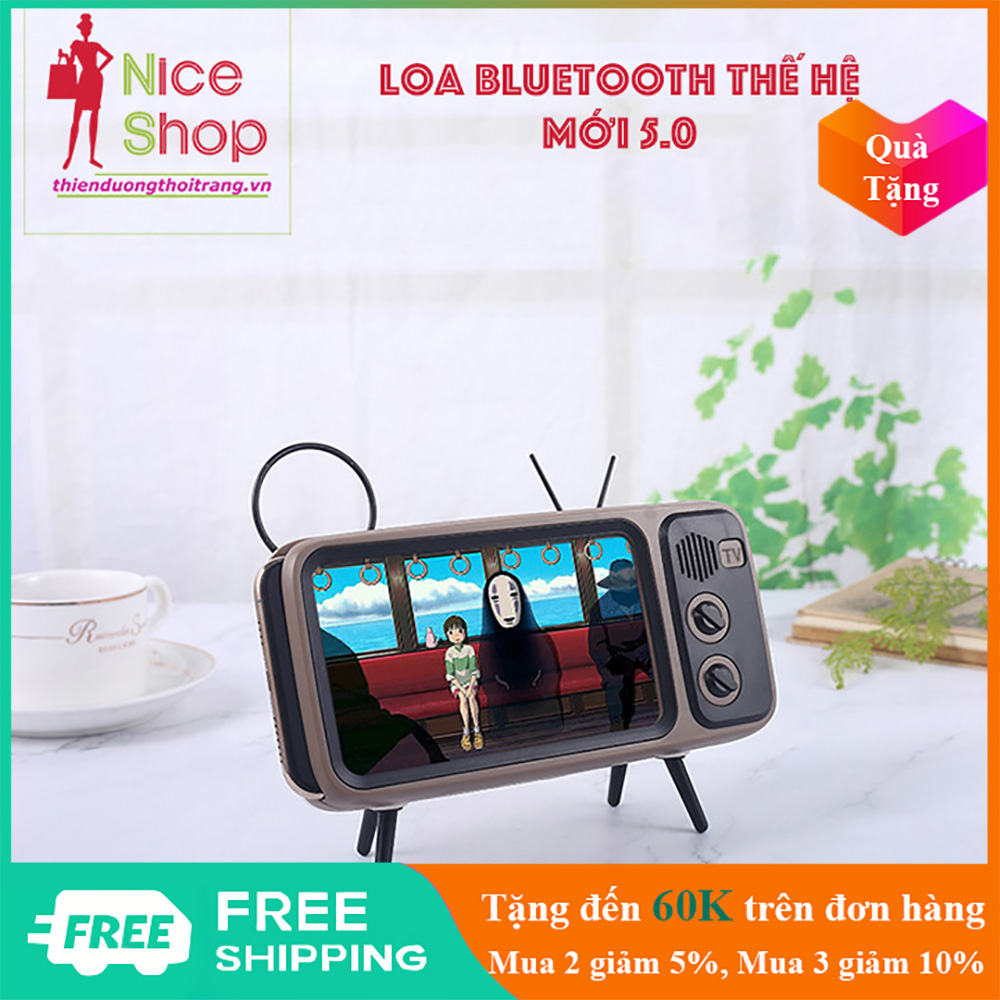 Loa không dây bluetooth kiêm giá đỡ điện thoại hình chiếc tivi - AT0137