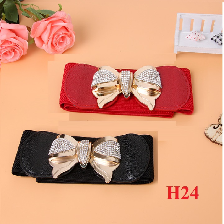 Đai váy Belt chun co giãn nơ xinh 6cm H24