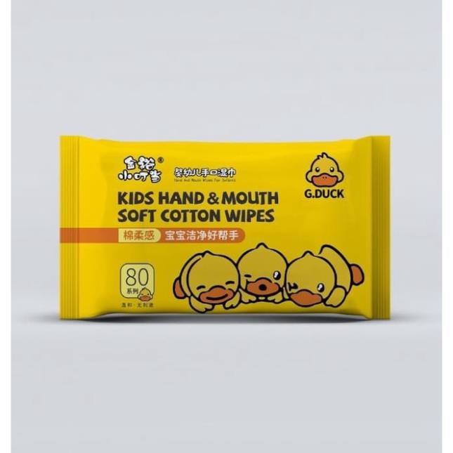 Khăn giấy ướt con vịt vàng siêu tiện lợi, 1bịch x 80 tờ