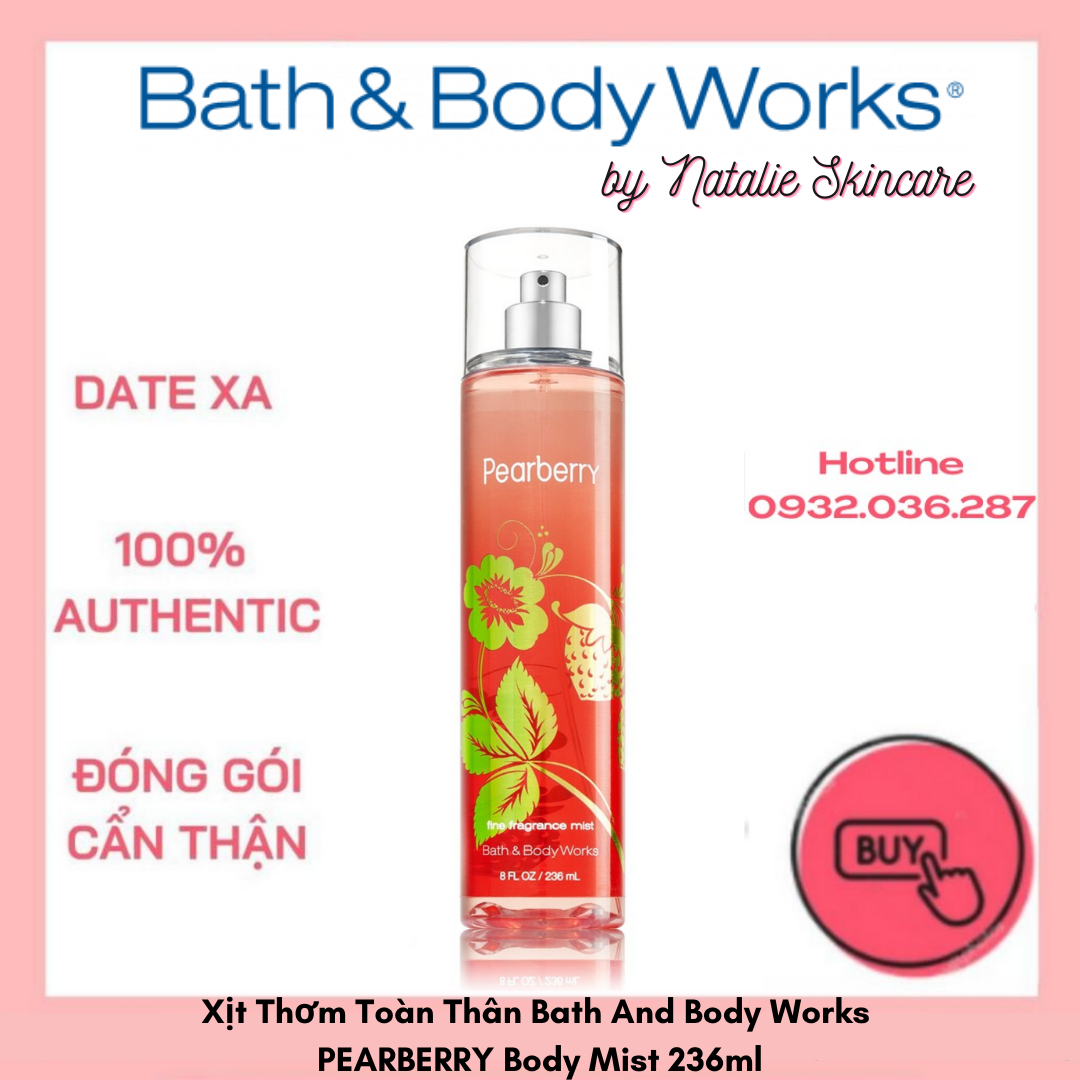 Xịt thơm toàn thân bath and body works pearberry body mist 236ml