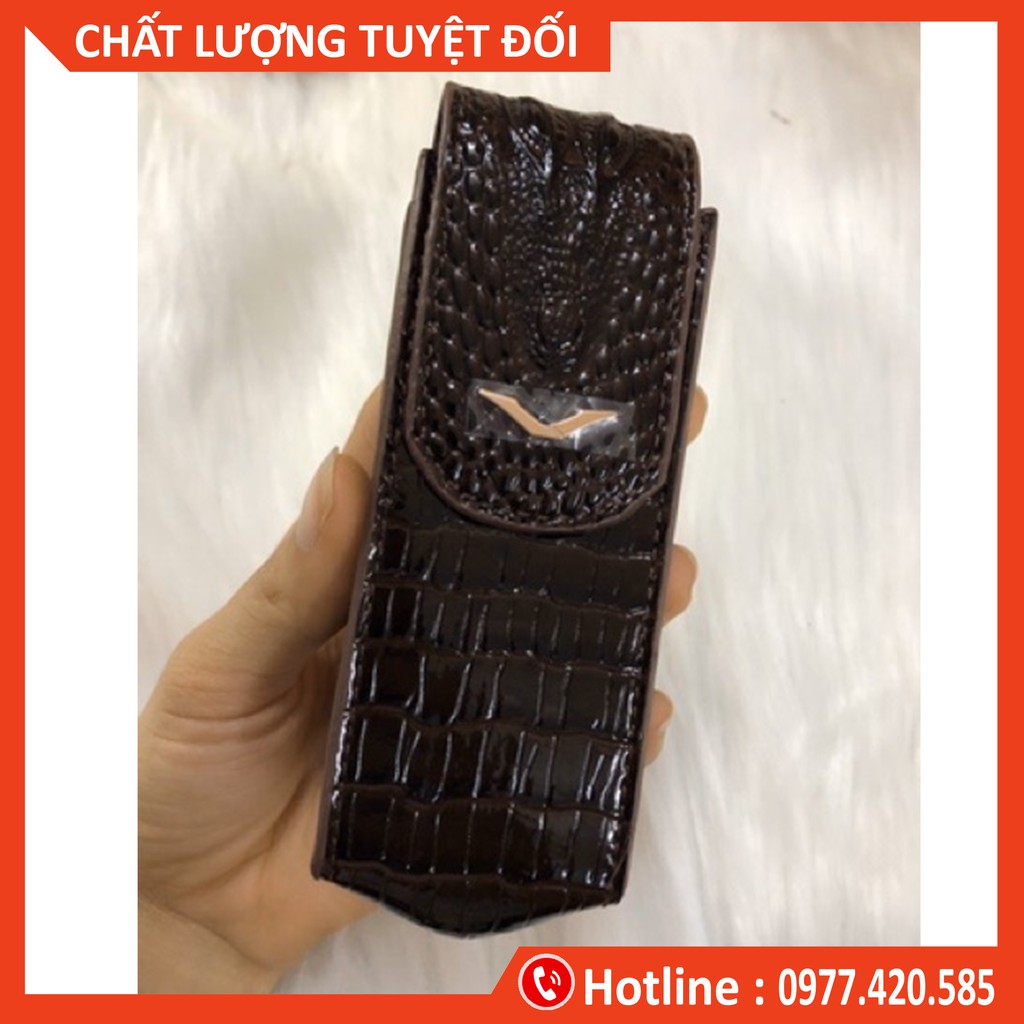 ⚡bao da nắp gấp vertu singnature s dập vân trơn⚡