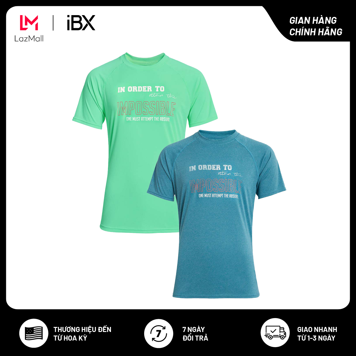 Áo thun thể thao unisex word art iBasic IBX037