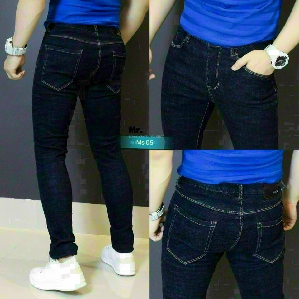 Quần Bò, Quần Jean Nam Form Ôm Chất Liệu Dày Dặn. Quần Jeans Màu Xanh Phong Cách Trẻ Trung Thiết Kế Mới Nhất
