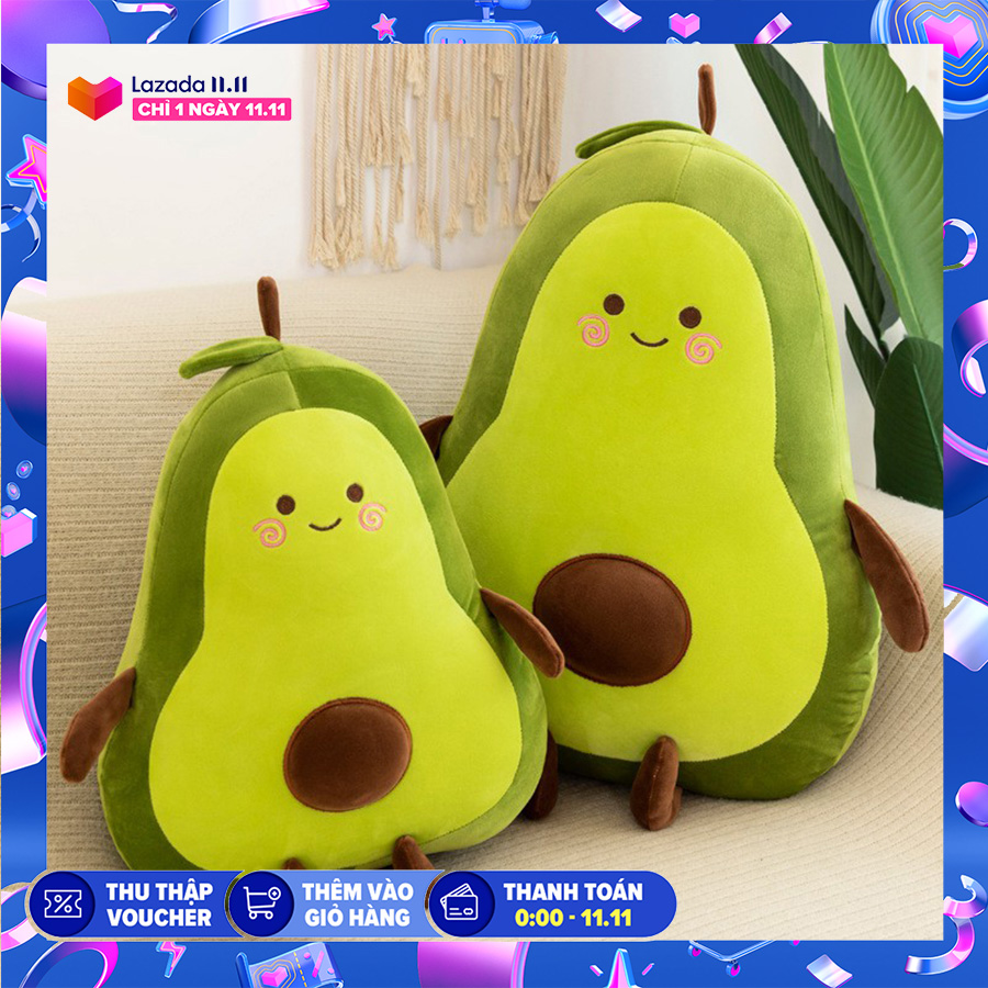 [HCM]Gấu Bông hình Trái Bơ xanh 60cm