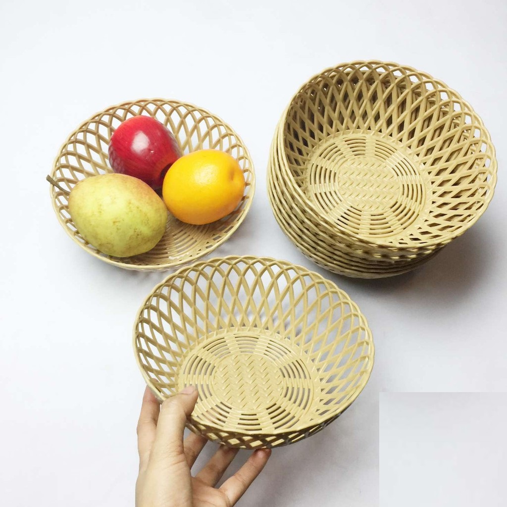 Combo 10 rổ nhựa tròn Hàn Quốc đựng rau thơm - Rổ nhựa bé đa năng - Rổ nhựa đựng rau mùi quán ăn