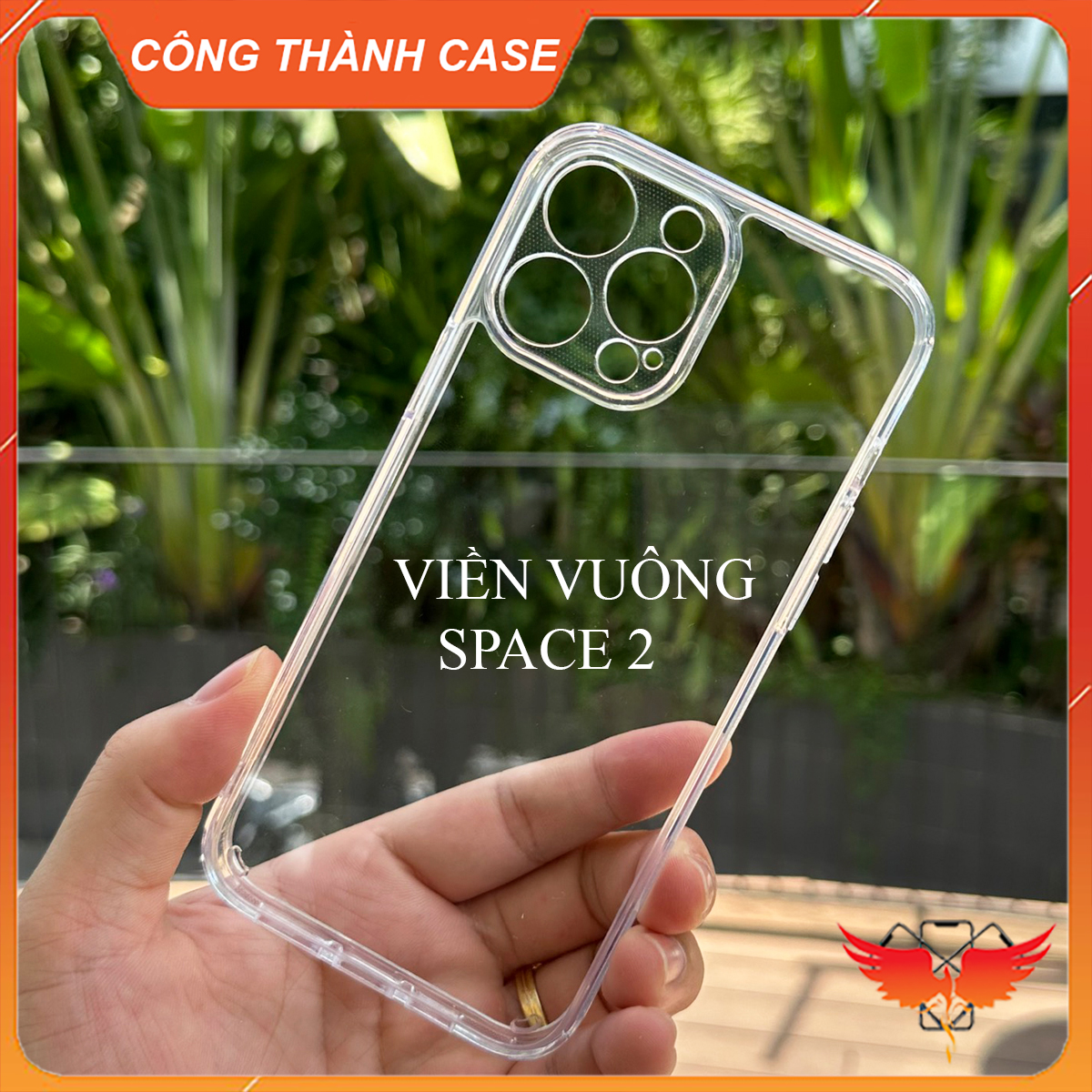 Ốp trong lưng cứng viền dẻo, bảo vệ camera, viền vuông cho iPhone 11Promax, 12Promax, 13Promax, 14Promax Space 2
