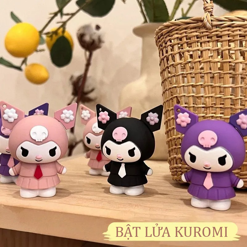 Bật Lửa Kuromi Hoạt Hình Sáng Tạo Dễ Thương Dễ Sạc Ga