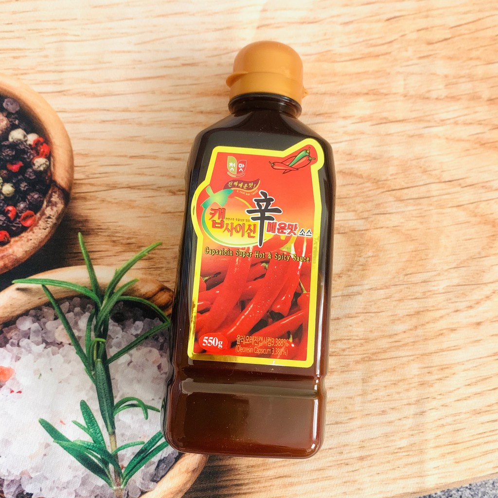 Tinh dầu ớt Capsaisin làm mỳ cay, tokpokki cấp độ Hàn quốc 550ml