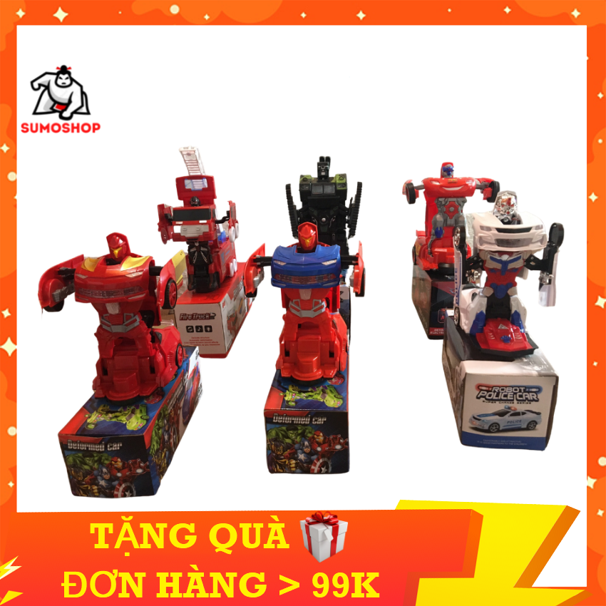 Đồ chơi xe biến hình robot chạy pin, phát nhạc phát sáng, chất liệu siêu bền, thỏa sức vui chơi - kingpower