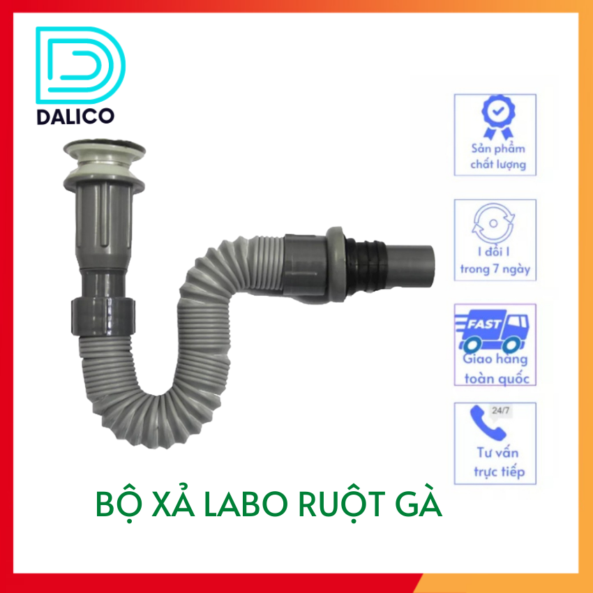Xả lavabo ruột gà cao cấp - dalico