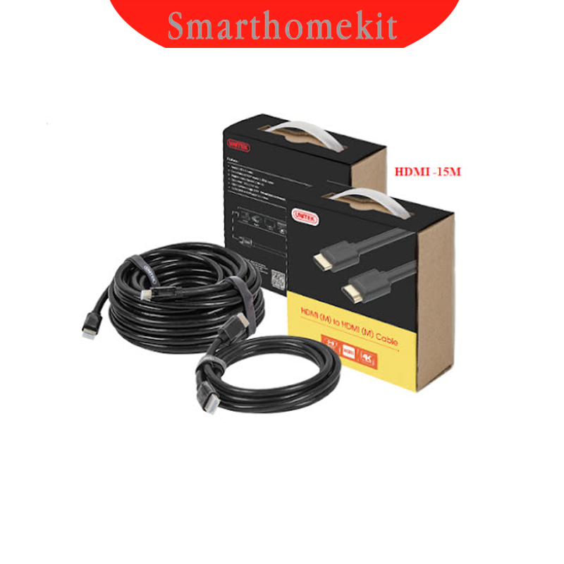 Dây cáp hdmi dài 15m unitek , full hd, 4k, dây tròn có box chính hãng