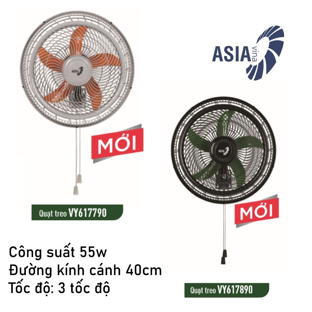 QUẠT TRE0 ASIA TURBO ONE - 55W VY617890/ VY617790 (ĐEN/XÁM)