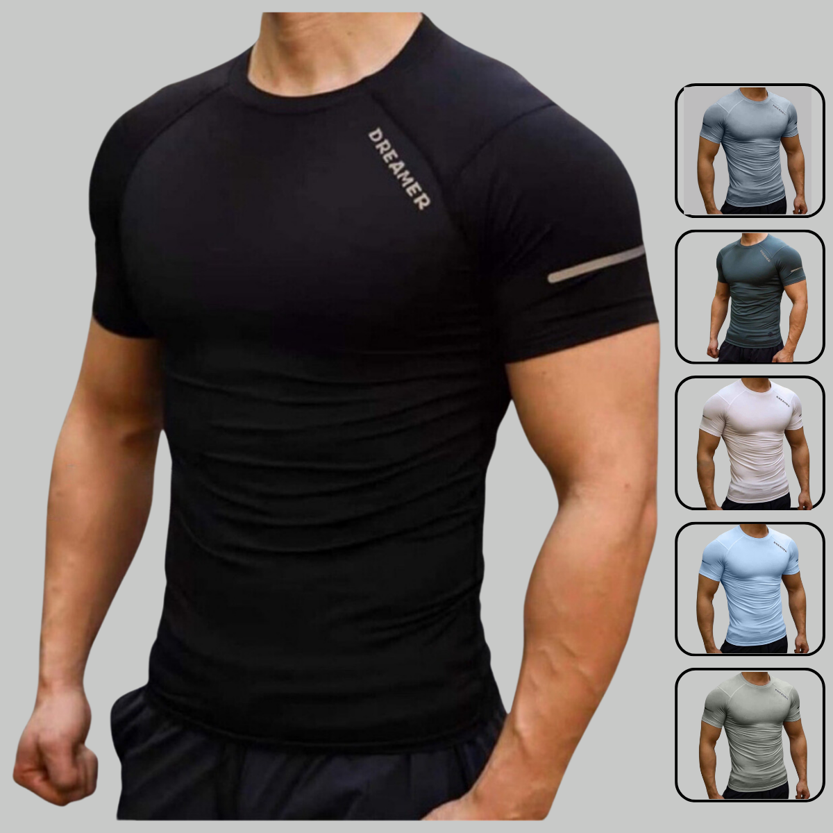 Áo Thun Thể Thao Nam Cổ Tròn Tập Gym Form Ôm Body Dreamer