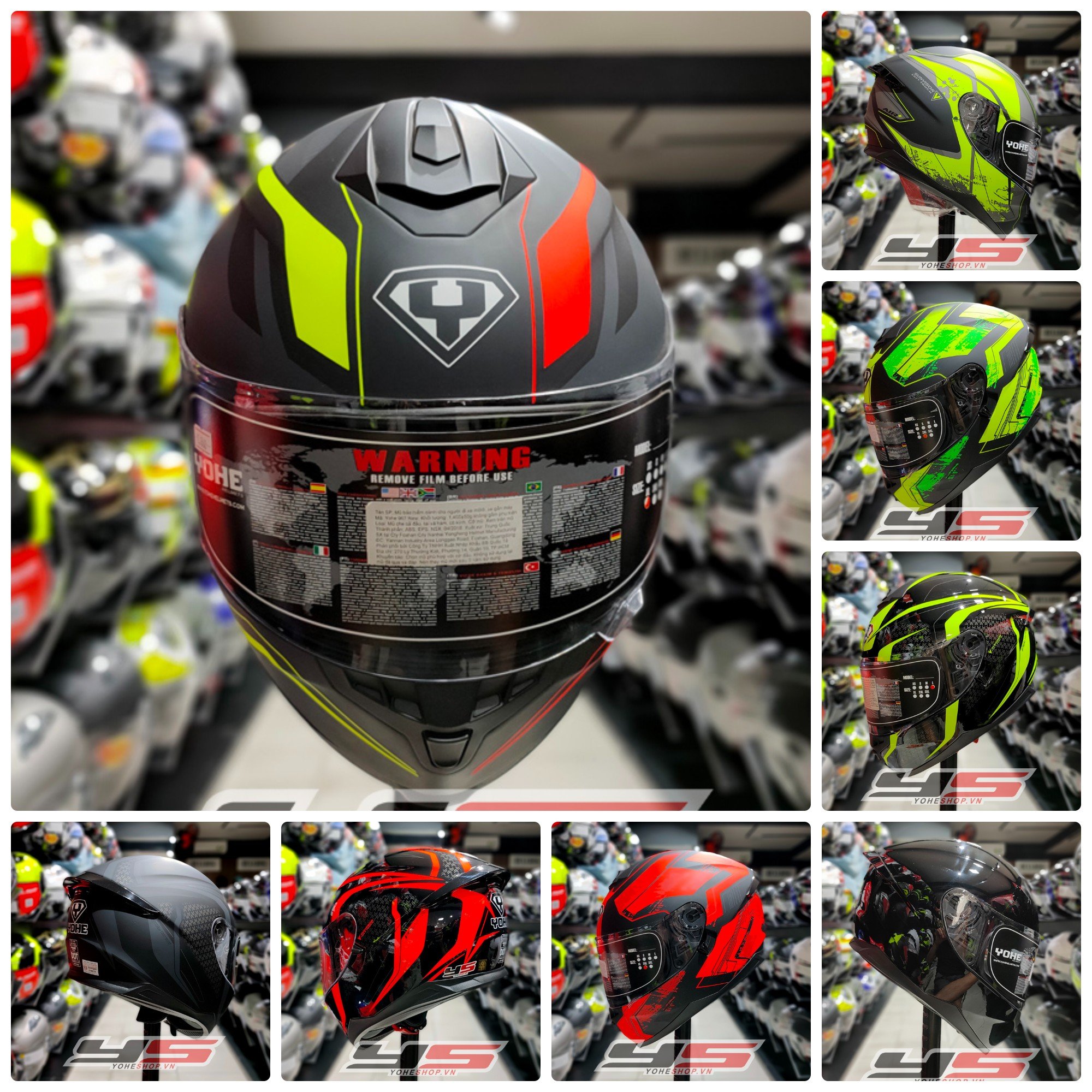 MŨ BẢO HIỂM YOHE 967 Plus - FULLFACE 2 KÍNH
