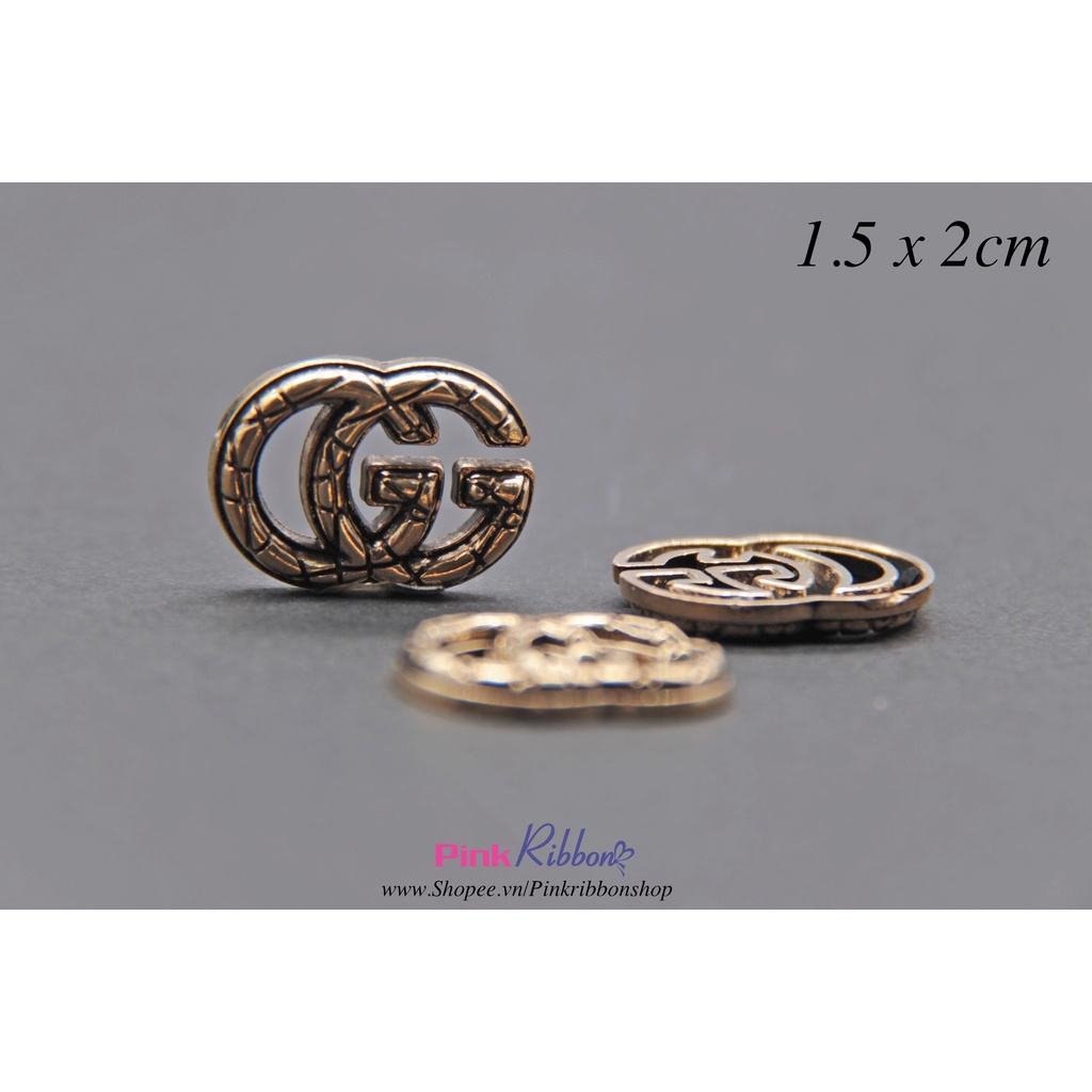 SET 2C - Charm biểu tượng chữ GG dùng trang trí thủ công,may mặc