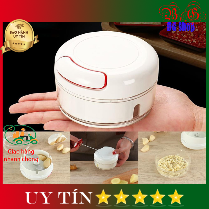 Dụng cụ xay tỏi ớt dây rút yg-722 , máy xay tỏi ớt mini cầm tay tiện lợi