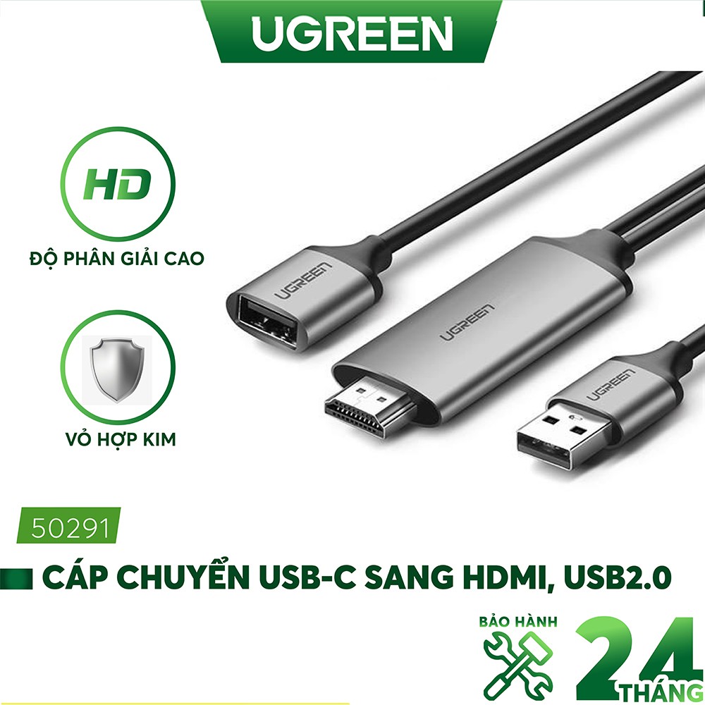 Cáp HDMI cho điện thoại, máy tính bảng cổng lightning, USB type-C... Ugreen 50291 cao cấp