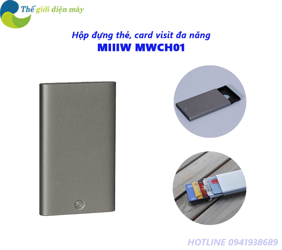 Hộp đựng thẻ đa năng, card visit miiiw mwch01 nhôm nguyên khối - shop thế giới điện máy