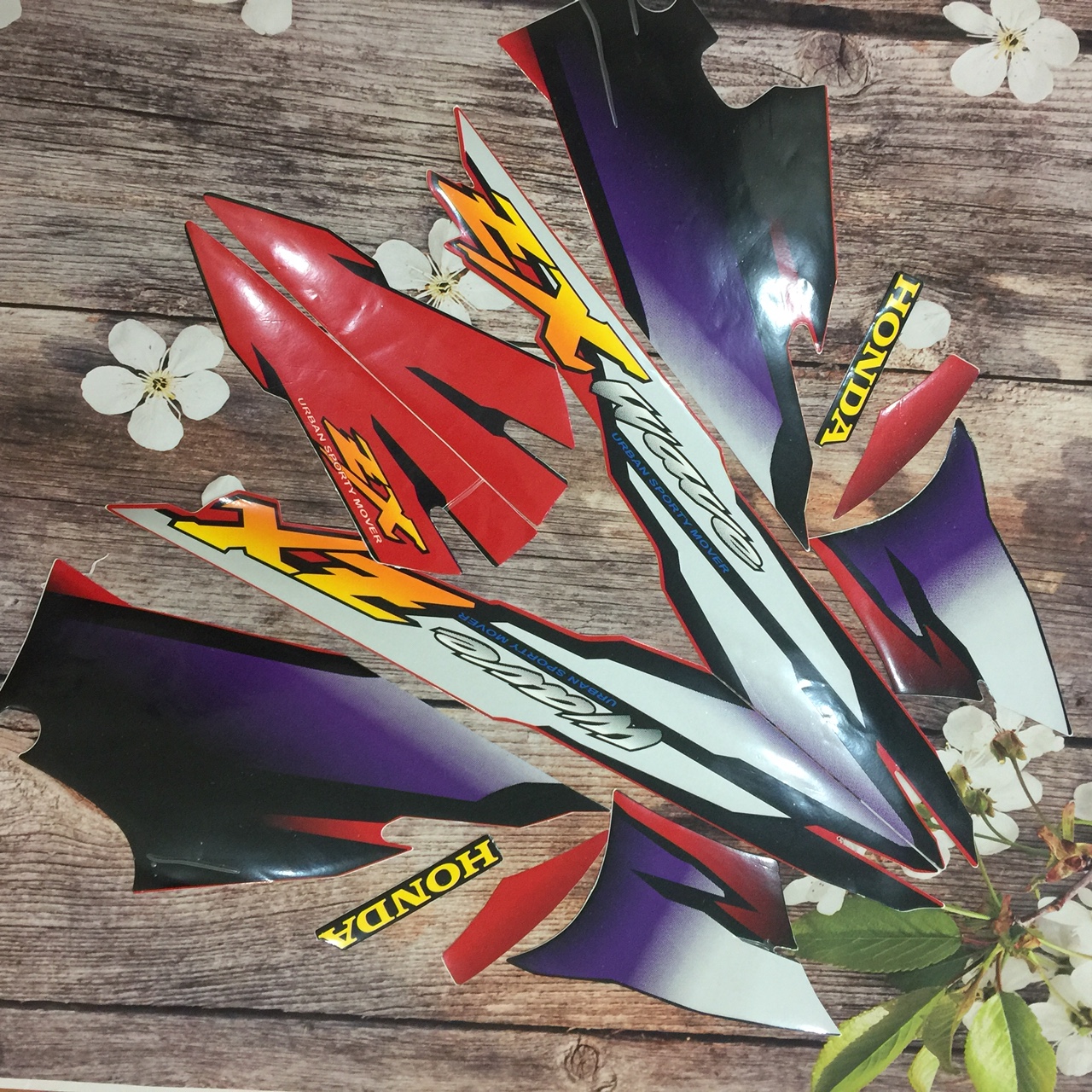 Bộ  Tem  xe wave ZX   màu Đỏ -wave alpha -tem 3 lớp