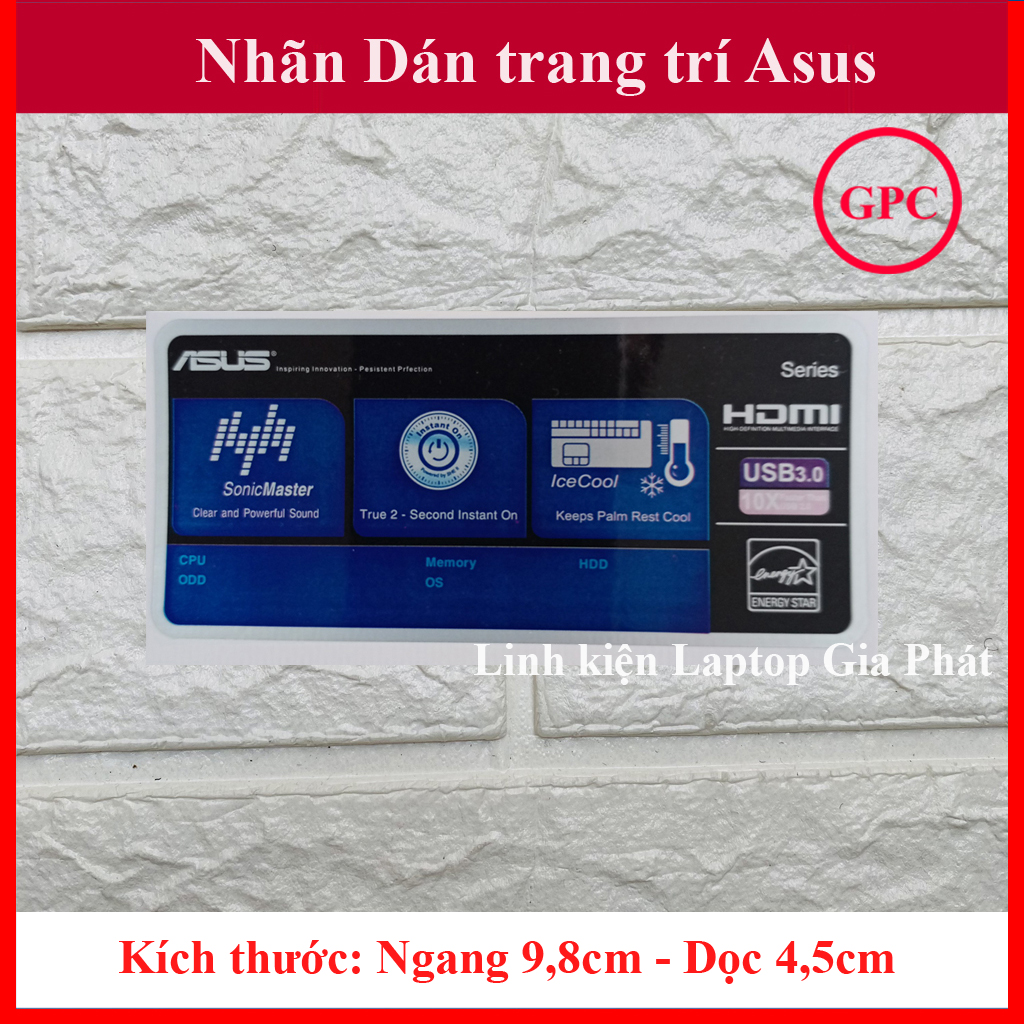 Nhãn Dán Asus Trang Trí Laptop Asus