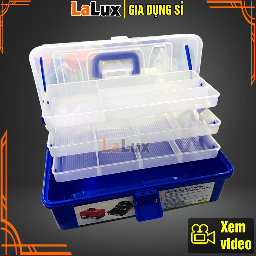 Hộp Đựng Dụng Cụ 3 Tầng - Hộp Đựng Đa Năng, Cốp Đựng Đồ Trang Điểm, Hộp Đựng Dụng Cụ Đa Năng 3 Tầng,Hộp Đựng Dụng Cụ Nail, Hộp Đựng Mỹ Phẫm, Loại Lớn ( Giao Màu Ngẫu Nhiên) LALUX