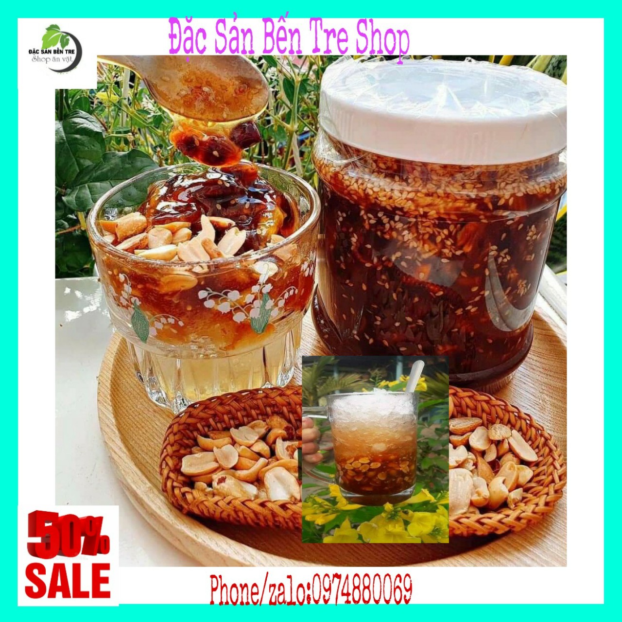 Hủ 1kg đá me ngào khóm mè rang siêu ngon- đặc sản bến tre shop
