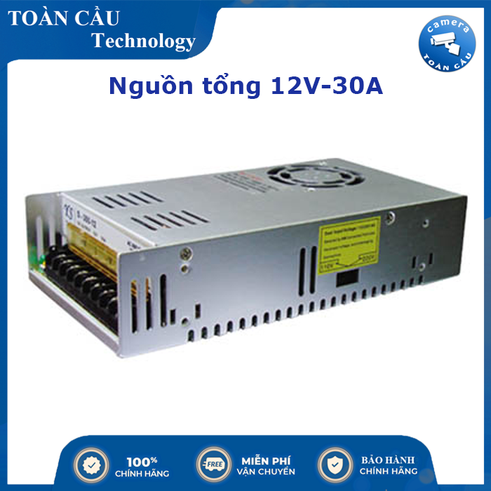 Nguồn tổng 12V-30A sử dụng cho Camera quan sát - Camera Toàn Cầu