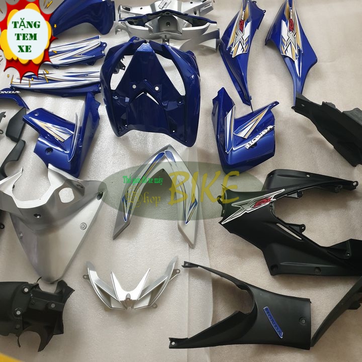 Trọn bộ dàn áo Wave RSX 110   nhựa nguyên sinh ABS [ TẶNG KÈM 1 BỘ TEM 3 LỚP ]