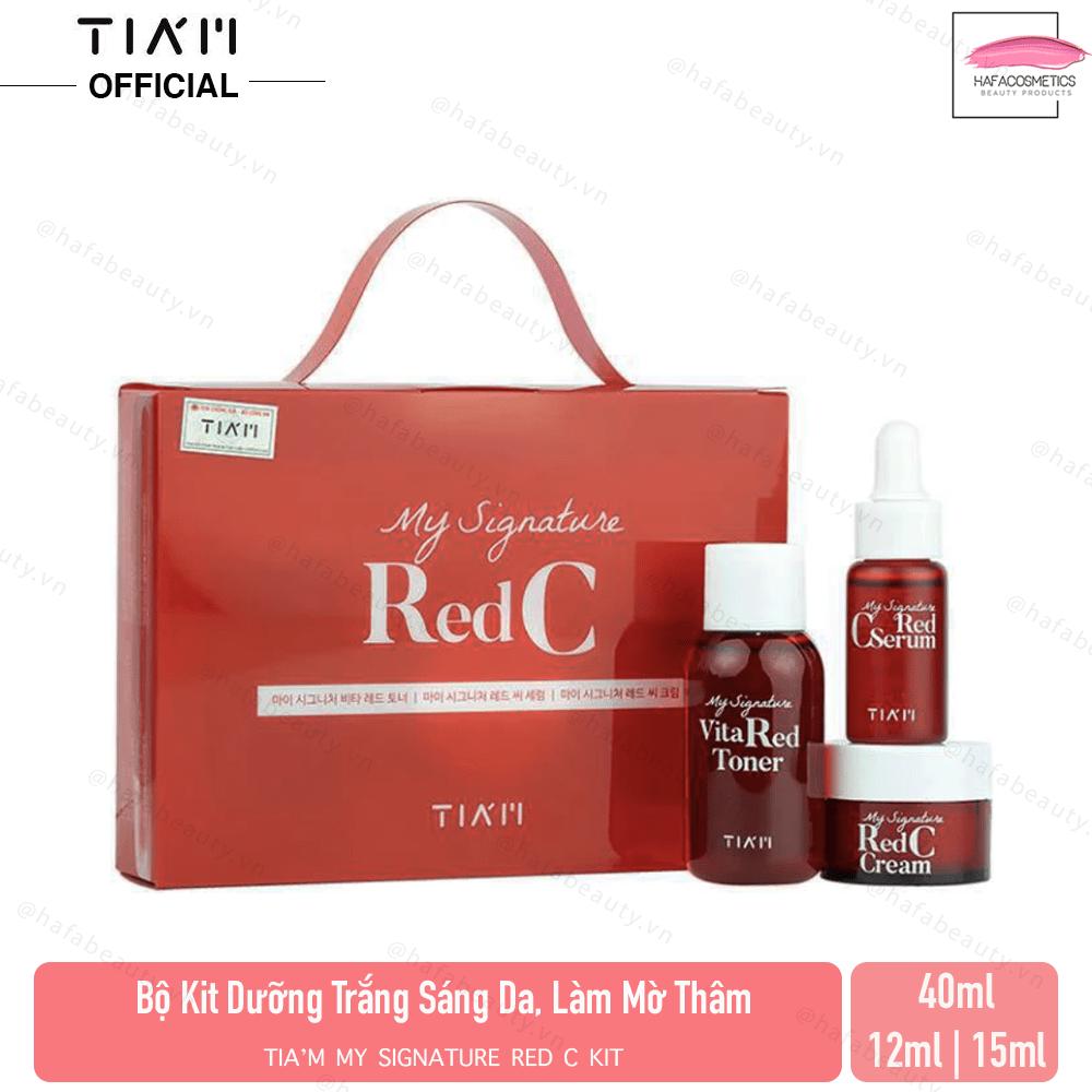 Bộ kit 3 món dưỡng trắng da làm mờ thâm tiam my signature red c kit
