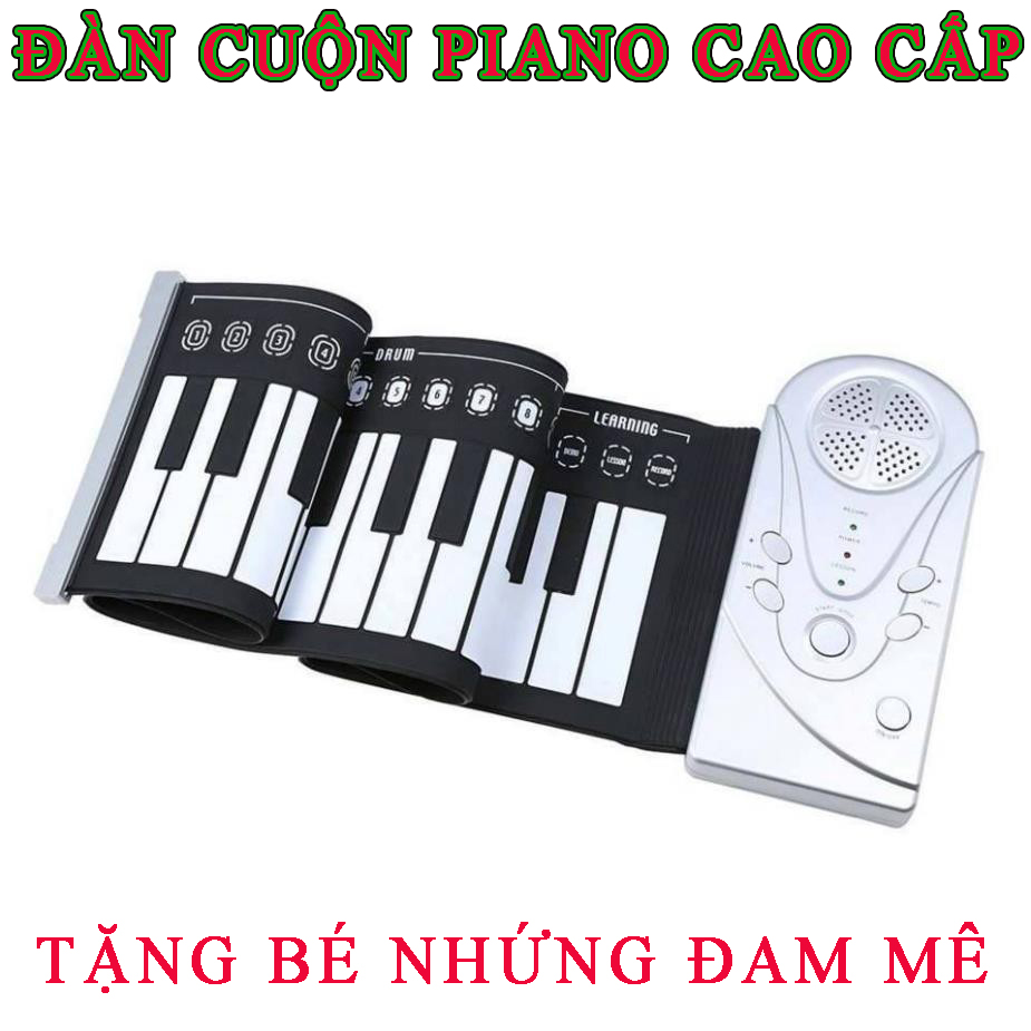 [HCM]Đàn trẻ em điện tử Đàn Piano Điện Tử Đàn piano điện tử bàn phím cuộn dẻo 49 keys (Trắng). đàn piano mini cho trẻ Loa Trong Với Âm Thanh Ngọt Ngào Sở Hữu Mạch Điện Tử Thông Minh.