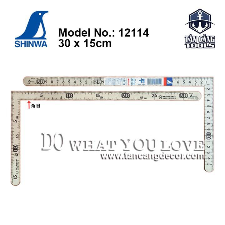 Thước eke vuông 30 x 15 cm shinwa 12114