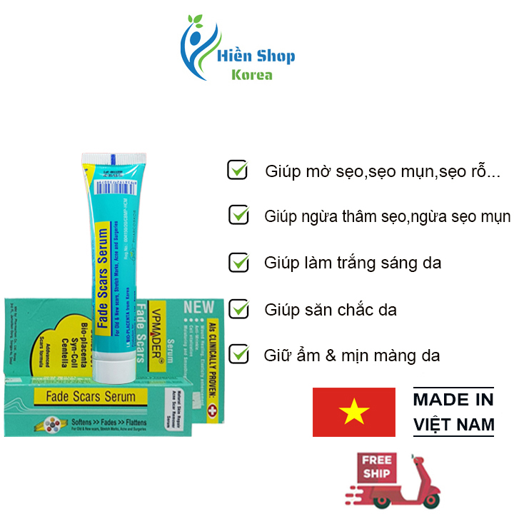 Kem làm mờ sẹo Fade Scars Serum giúp mờ sẹo mụn,sẹo rỗ lăn kim,ngừa thâm sẹo