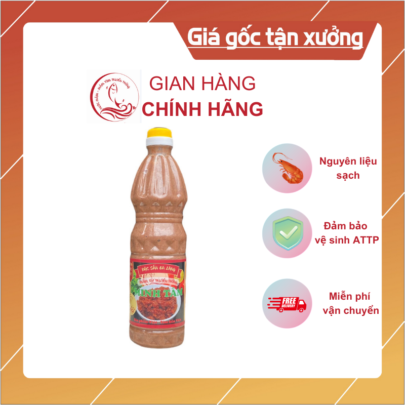 Mắm tép chưng thịt Ba Làng Thanh Hóa - thương hiệu Minh Tâm - Loại 1, chai 1Kg