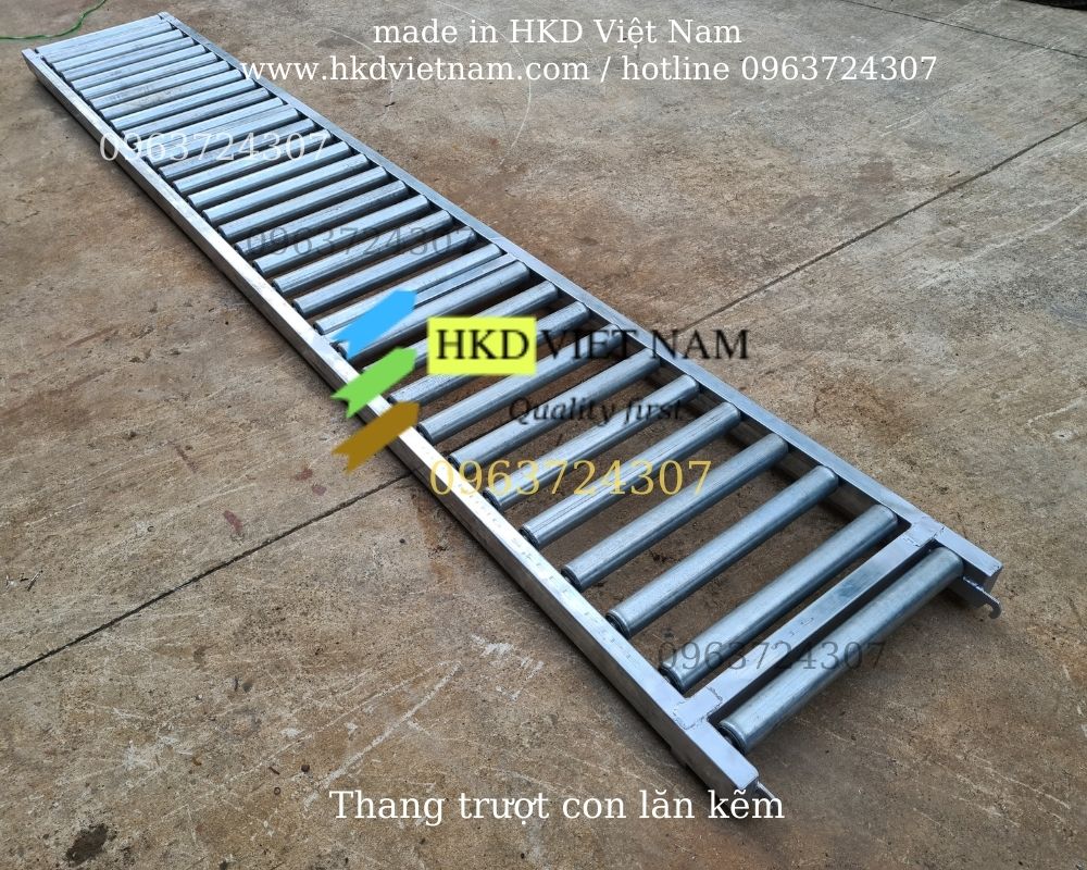 Băng tải con lăn ống kẽm - Thanh dài 1m5