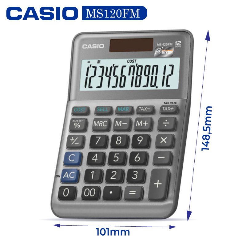 Máy tính Casio MS-120FM - Chính hãng Bitex, Bảo hành 7 năm