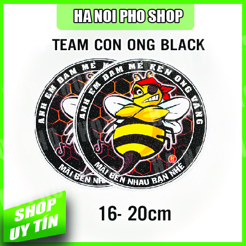 Cặp 02 Tem Ong Đen, Anh Kim, chống nước, Bền màu [Tặng tem nhỏ trị giá 10k]