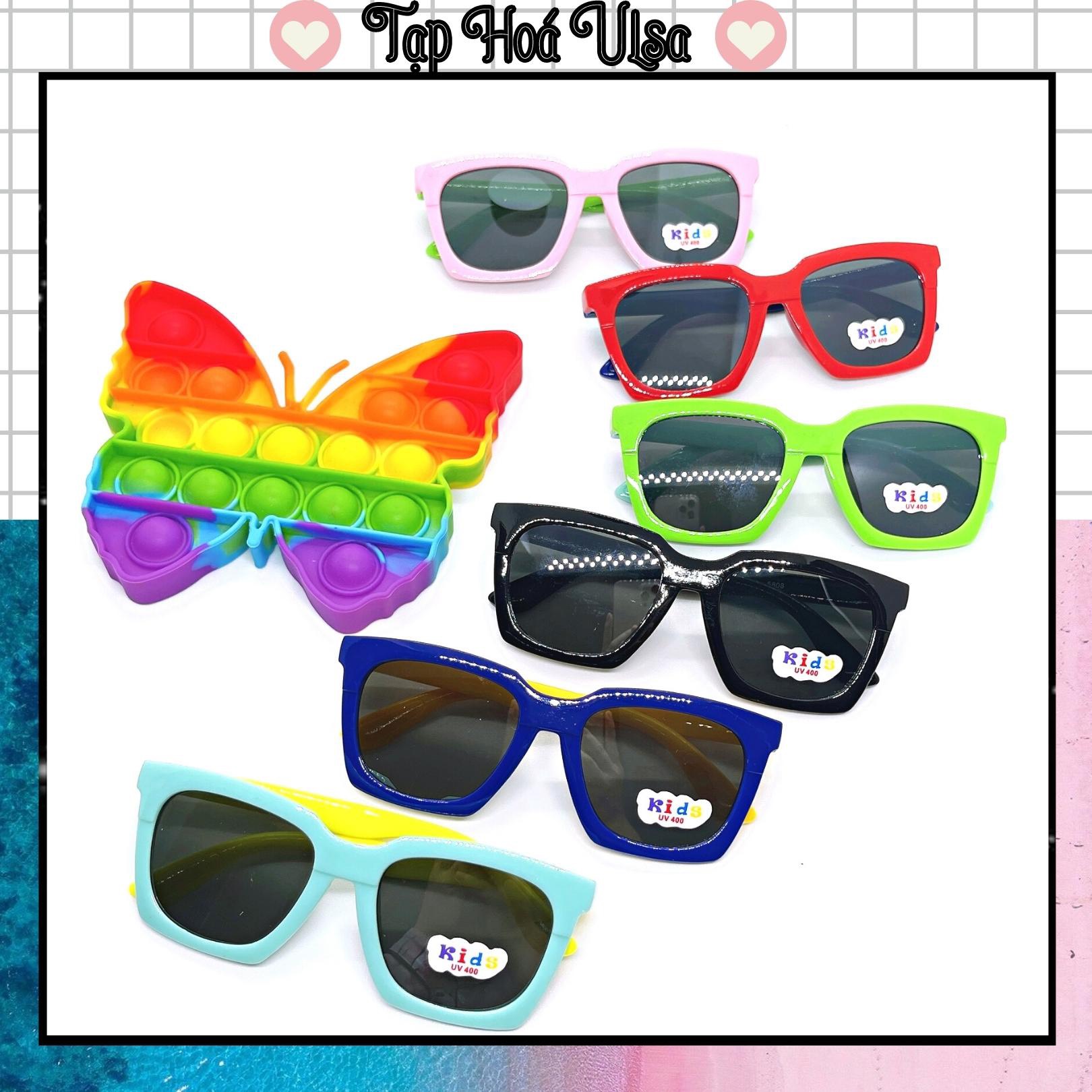 Kính mát gọng vuông thời trang cho bé, kính râm chống tia uv400 dành cho bé trai và bé gái bảo vệ tối ưu